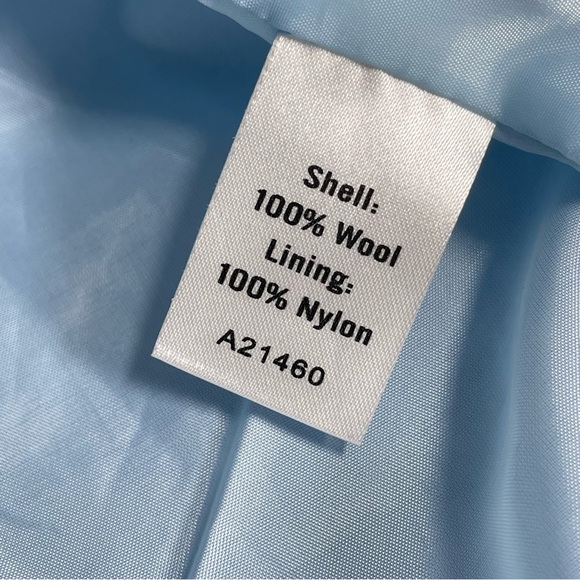 Vintage Style Embroidered Blue Snap Up Wool Jacket Women’s Coat XL - Picture 12 of 14